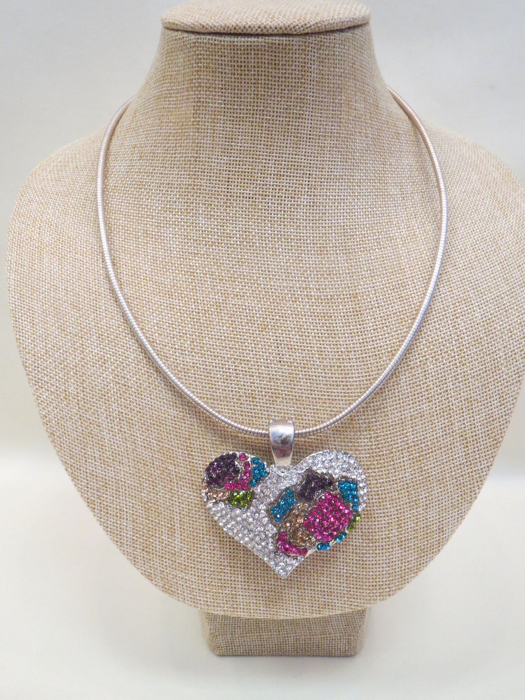 ADO | Embellished Heart Pendant Choker Necklace - All Decd Out