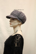 Newsboy Round Top Hat | Knit Charcoal with Silver Stitching