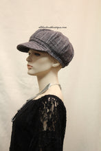 Newsboy Round Top Hat | Knit Charcoal with Silver Stitching