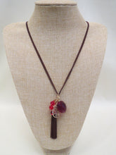 ADO | Red Long Chain Necklace with Fringe & Charms - All Decd Out
