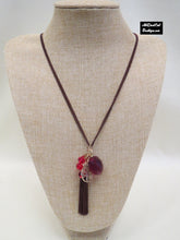 ADO | Red Long Chain Necklace with Fringe & Charms