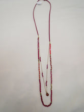 ADO | 2 Layer Red & Gold Necklace on Cord - All Decd Out