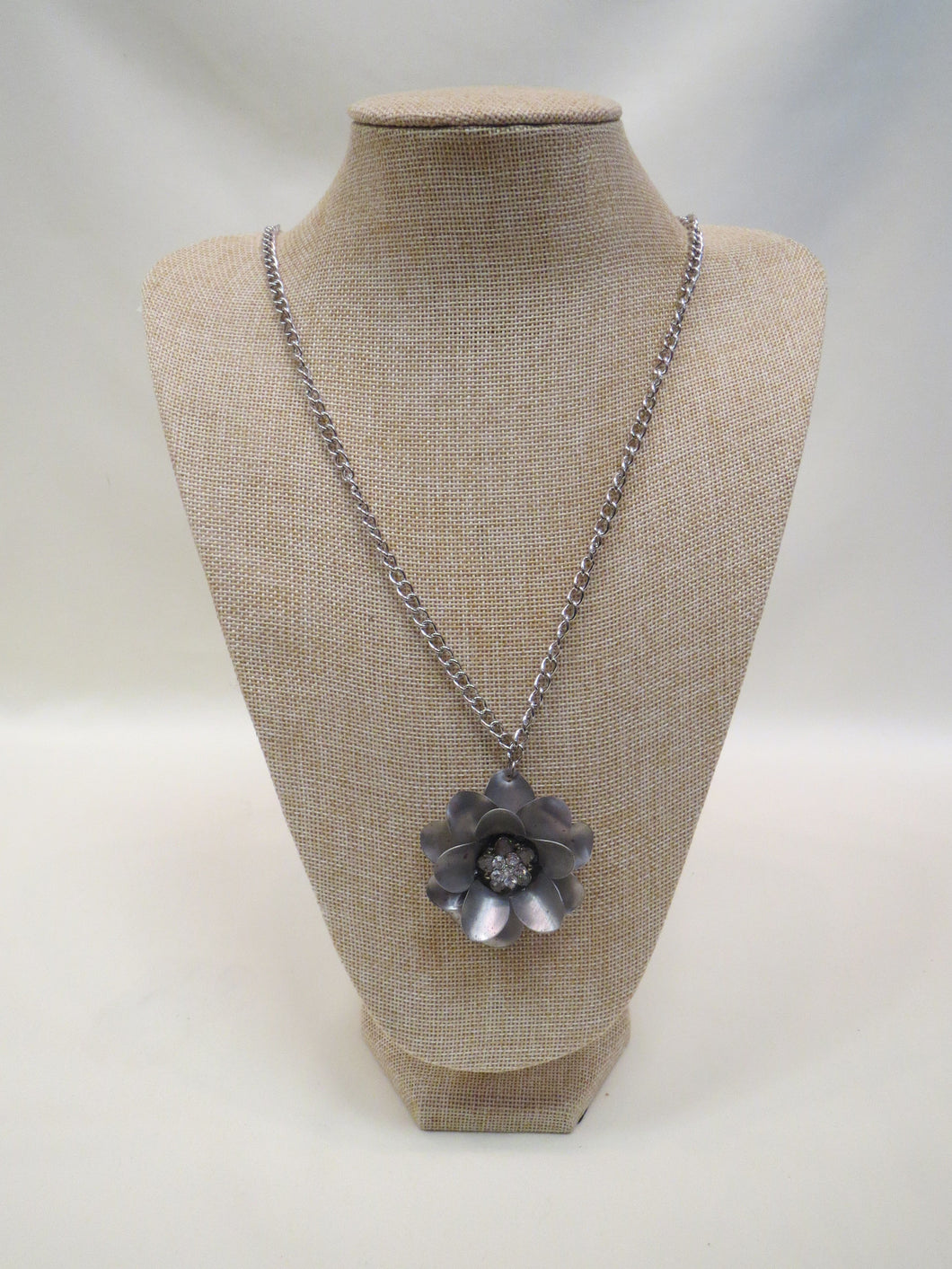 ADO | Embellished Metal Rose on Long Adjustable Chain - All Decd Out