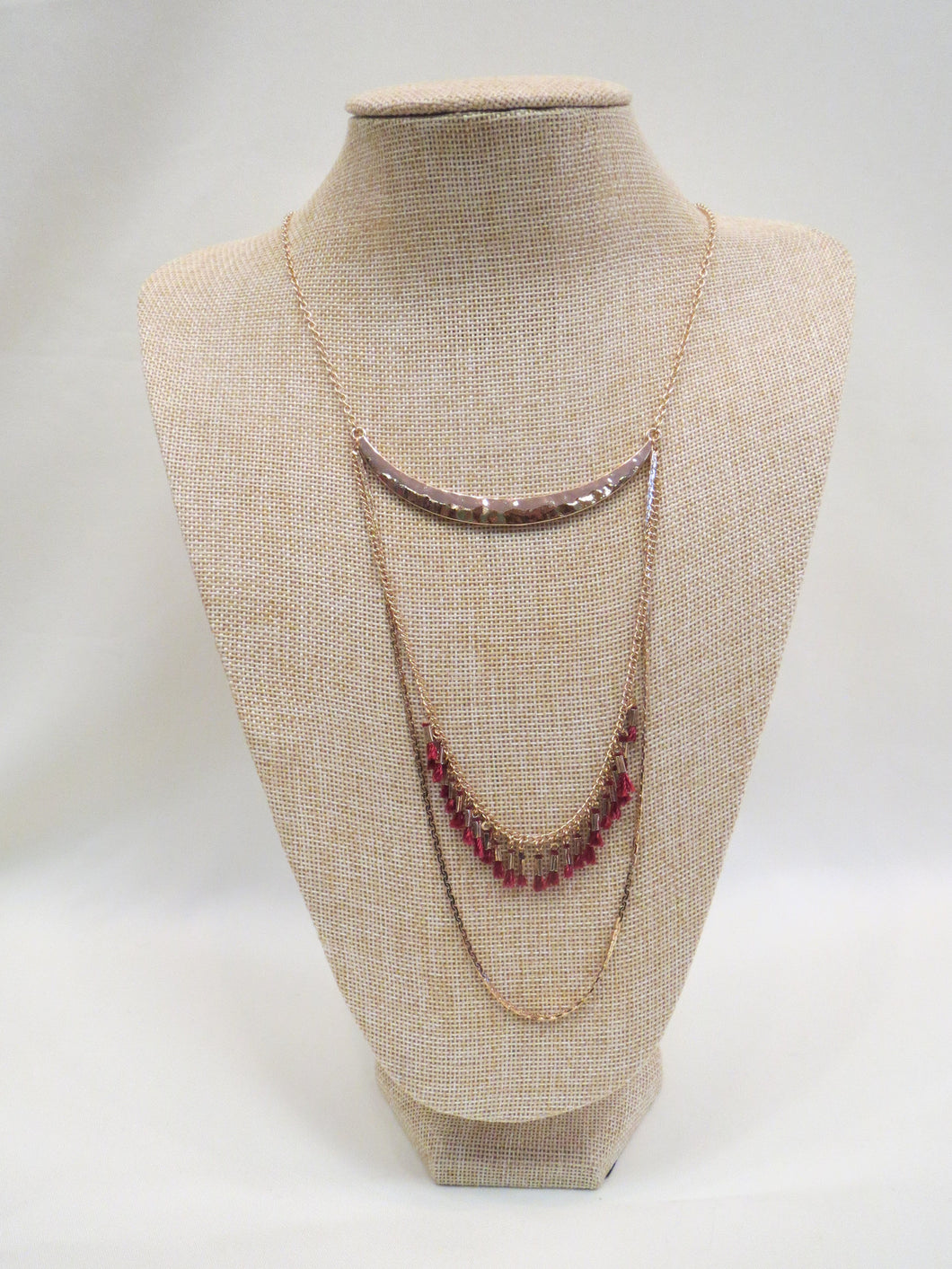 ADO | Gold Chain Necklace with Red Tassels - All Decd Out