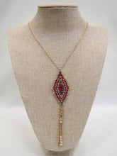 ADO | Diamond Shaped Pendant with Gold Chain Tassel - All Decd Out