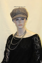 Newsboy Round Top Hat | Knit Charcoal with Silver Stitching