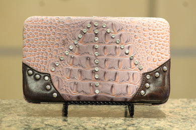 ADO | Crocodile Print Plum Clutch Wallet - All Decd Out