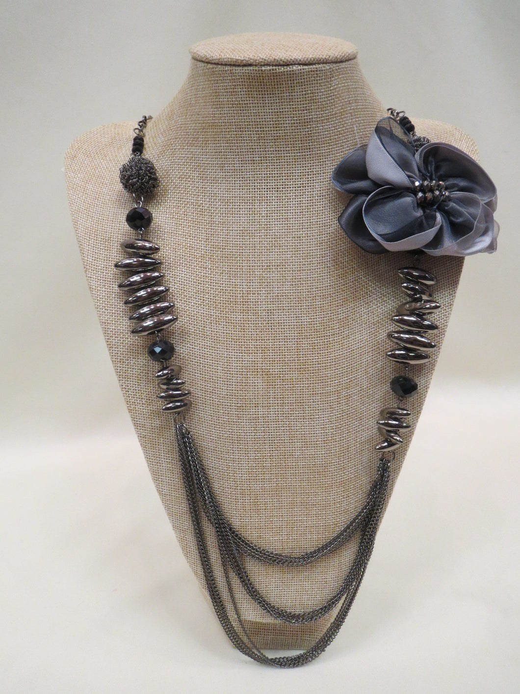 ADO | Charcoal Necklace with Bow - All Decd Out