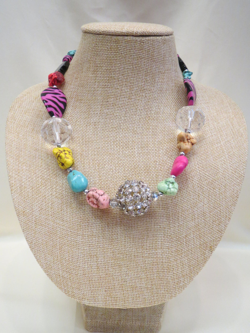 ADO | Tiger, Cross, & Multi Color Beaded Necklace