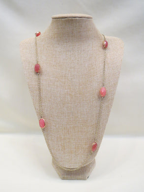 ADO | Coral & Gold Gem Stone Necklace - All Decd Out