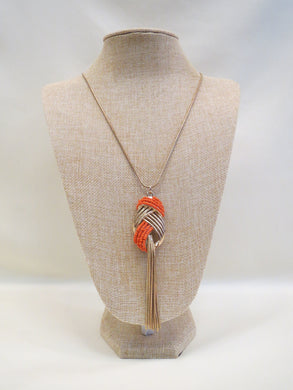 ADO Orange & Gold Knot Necklace | All Dec'd Out