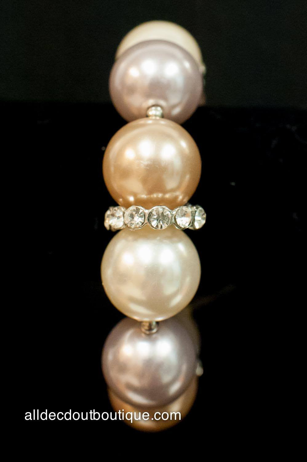ADO | Stretch Bracelet with Colored Pearls and Crystals