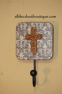 Wall Decor | Coat Hanger Embellished Cross - All Decd Out