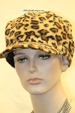 Newsboy Round Top Hat | Cheetah Print