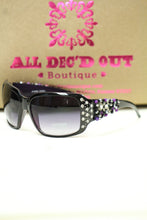 ADO | Customized Sunglasses Purple Tint with Purple Beads & Silver Cross - All Decd Out