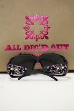 ADO | Customized Sunglasses Purple Tint with Purple Beads & Silver Cross - All Decd Out