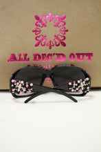 ADO | Customized Sunglasses Black with Pink Beads Silver Fleur De Lis - All Decd Out