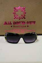 ADO | Customized Sunglasses Black with Yellow Beads & Silver Cross - All Decd Out