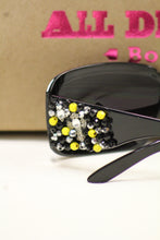 ADO | Customized Sunglasses Black with Yellow Beads & Silver Cross - All Decd Out