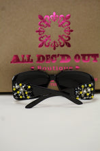 ADO | Customized Sunglasses Black with Yellow Beads & Silver Cross - All Decd Out