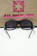 ADO | Customized Sunglasses Black with Turquoise Beads & Silver Cross - All Decd Out