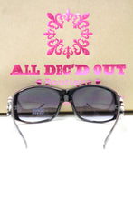 ADO | Customized Sunglasses Black with Silver Cross & Bling - All Decd Out