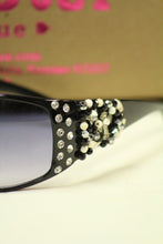 ADO | Customized Sunglasses Black with Silver Cross & Bling - All Decd Out