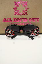 ADO | Customized Sunglasses Black with Red Beads & Silver Cross - All Decd Out