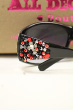 ADO | Customized Sunglasses Black with Red Beads & Silver Cross - All Decd Out