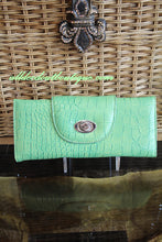 ADO | Lime Green Leather Trifold Clutch Wallet