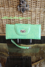ADO | Lime Green Leather Trifold Clutch Wallet