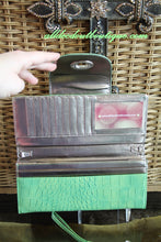 ADO | Lime Green Leather Trifold Clutch Wallet