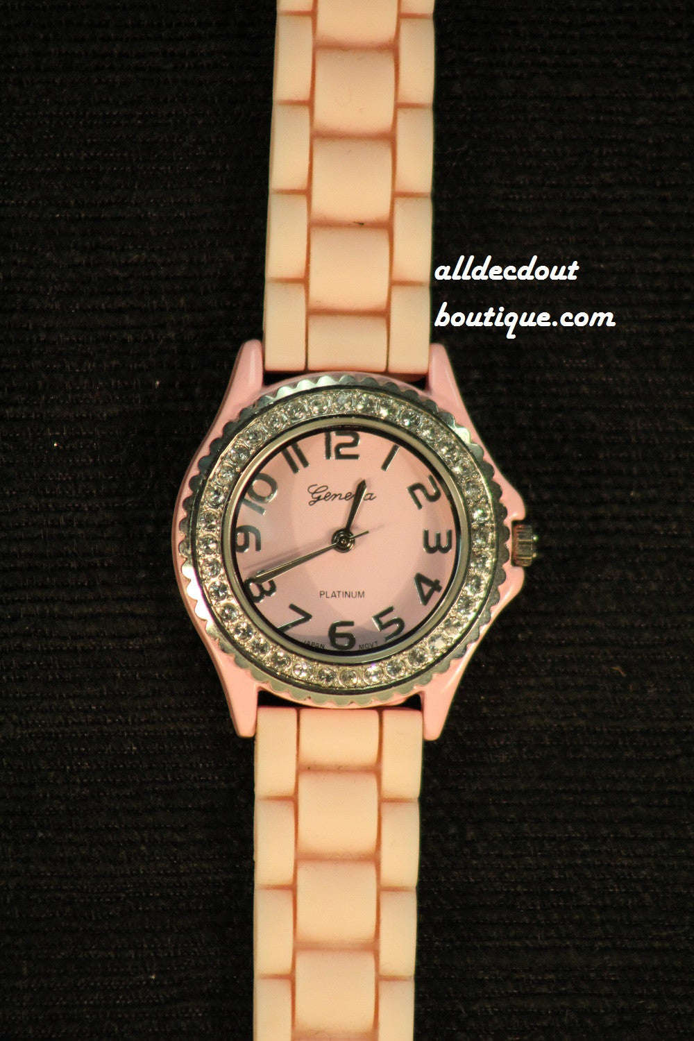 Pink/Pink Clear Rhinestones | Silicone Band - All Decd Out