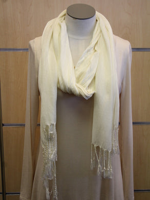 ADO | Wrap Ivory Fringe Scarf