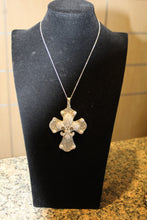 ADO | Cross with Fleur De Lis Embellished Silver - All Decd Out