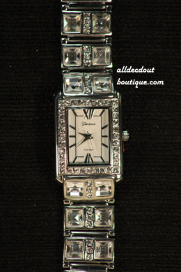 Large/Small Clear Rhinestones | Metal Band W/Clasp - All Decd Out