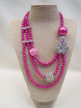 ADO Pink Beaded Layer Necklace with Crystal Flower | All Dec'd Out