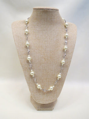 ADO Long Pearl & Crystal Necklace | All Dec'd Out