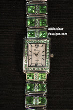 Large/Small Green Rhinestones | Metal Band W/Clasp - All Decd Out