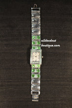 Large/Small Green Rhinestones | Metal Band W/Clasp - All Decd Out