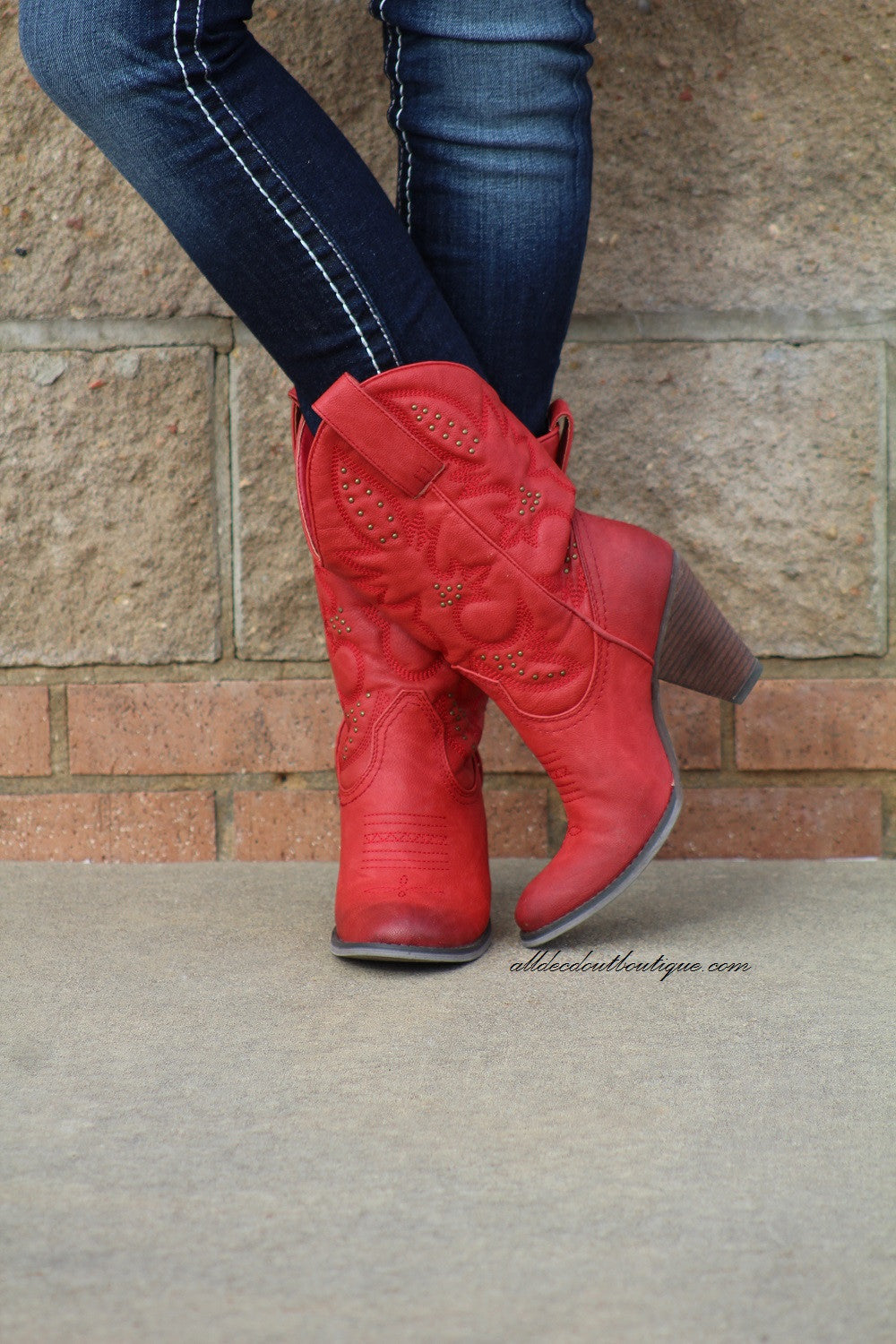 Very Volatile Dallas Cowgirl Boots Red