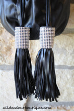 ADO | Drawstring Leatherette Purse with Bling Tassels - All Decd Out