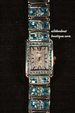 Large/Small Blue Rhinestones | Metal Band W/Clasp - All Decd Out