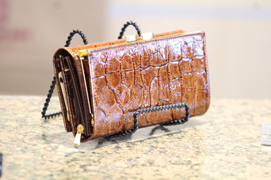 ADO | Genuine Leather Trifold Clutch Wallet Brown - All Decd Out