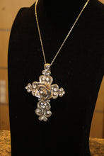 ADO | Engraved Cross with Rose Center & Crystals - All Decd Out