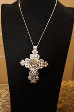 ADO | Engraved Cross with Rose Center & Crystals - All Decd Out