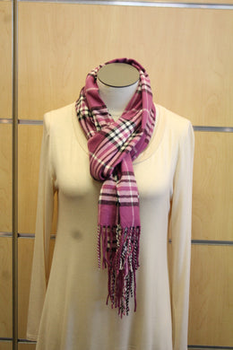 ADO | Cashmere Wrap Scarf Plaid Violet - All Decd Out