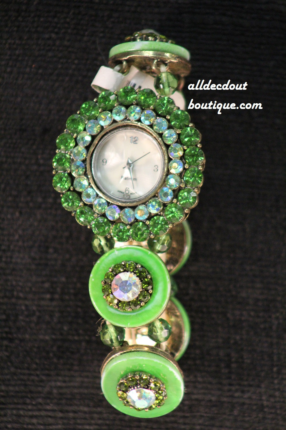 Green/White Green Rhinestones & Jewels | One Size Band - All Decd Out