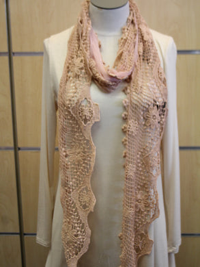 Ryu | Wrap Pink Laced Scarf