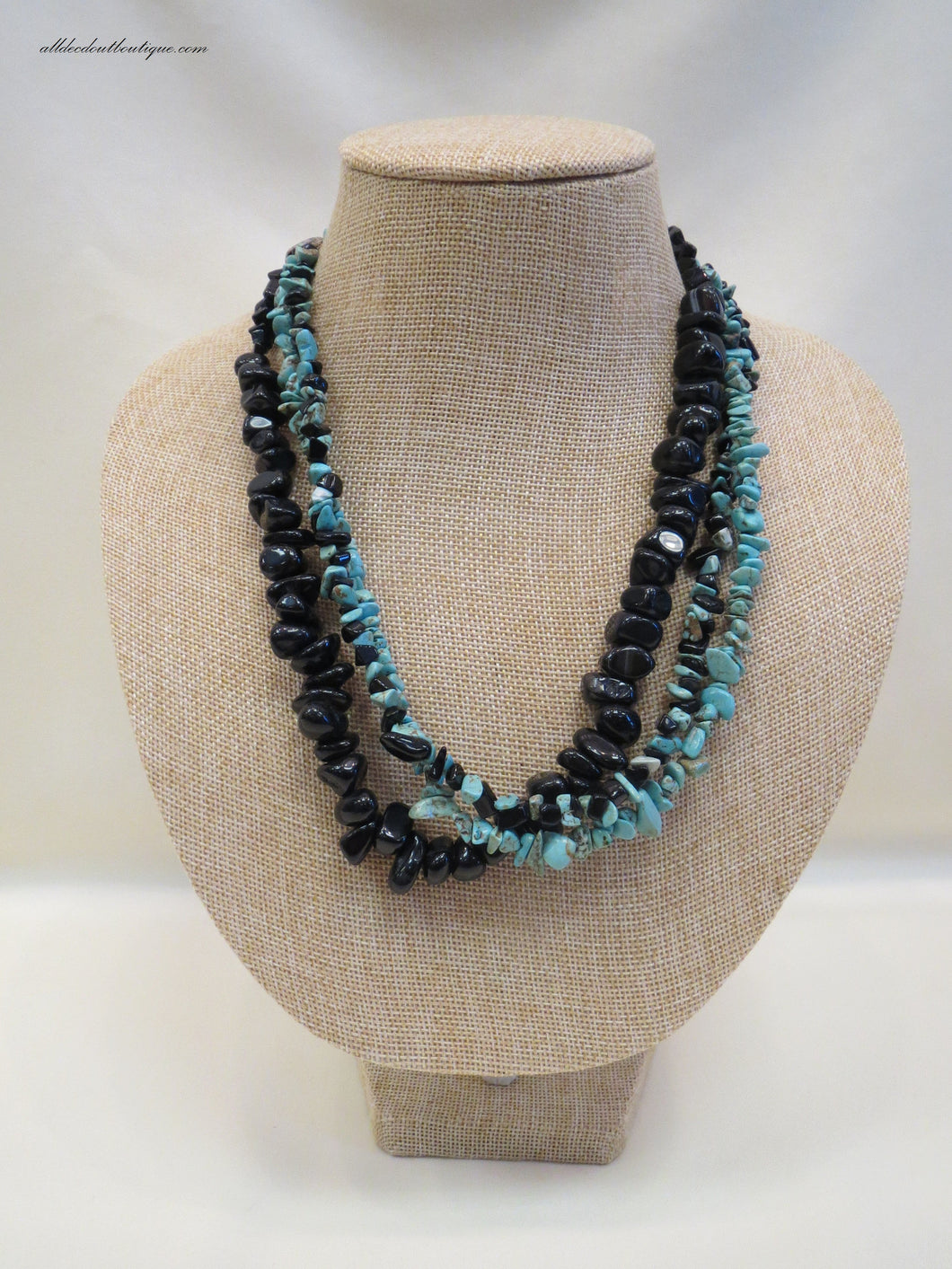 ADO | Black & Turquoise Bead Necklace - All Decd Out
